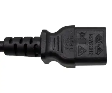 DINIC Netzkabel, extra großen Querschnitt 1,5mm², CEE 7/7 - C13, VDE-zertifiziert, schwarz, 1,80m